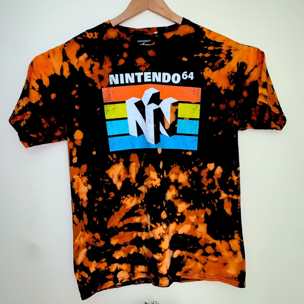nintendo 64 bleached graphic T-shirt